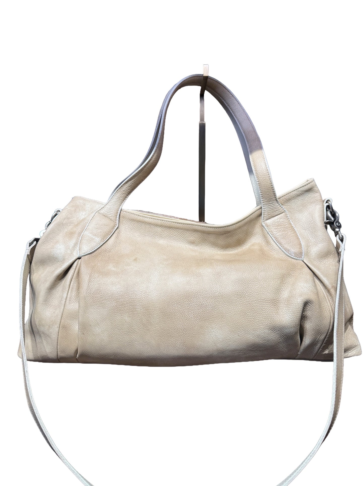 Lucchese Antelope Fur & Marble Accent Ivory Leather East/West Tote